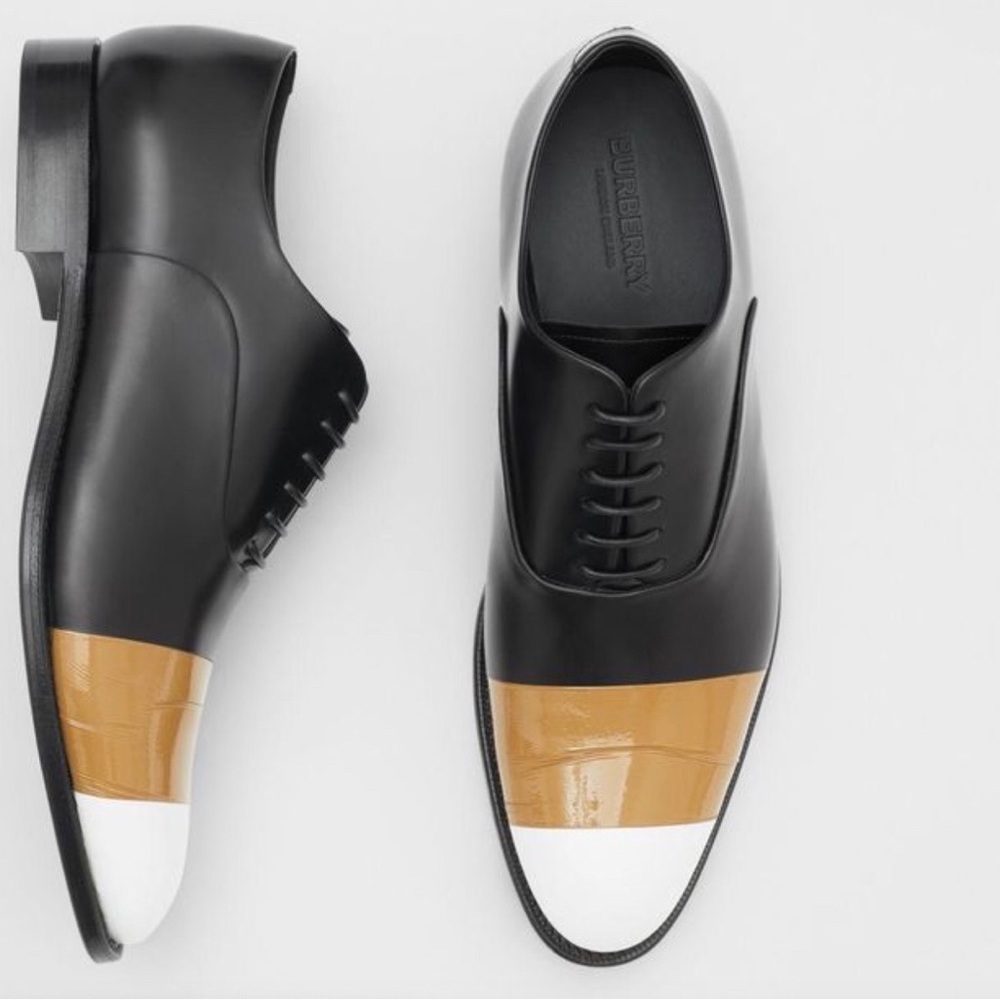 Burberry Sturges Tape Detail Leather Oxford Shoes - Picture 2 of 10